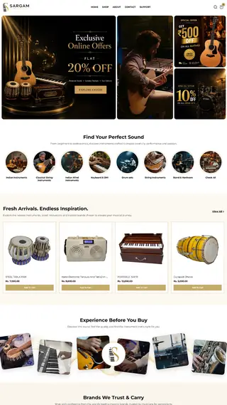 Sargam — website design